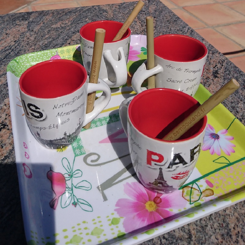 Lot de 20 touillettes en bambou et 2 goupillons – Image 2